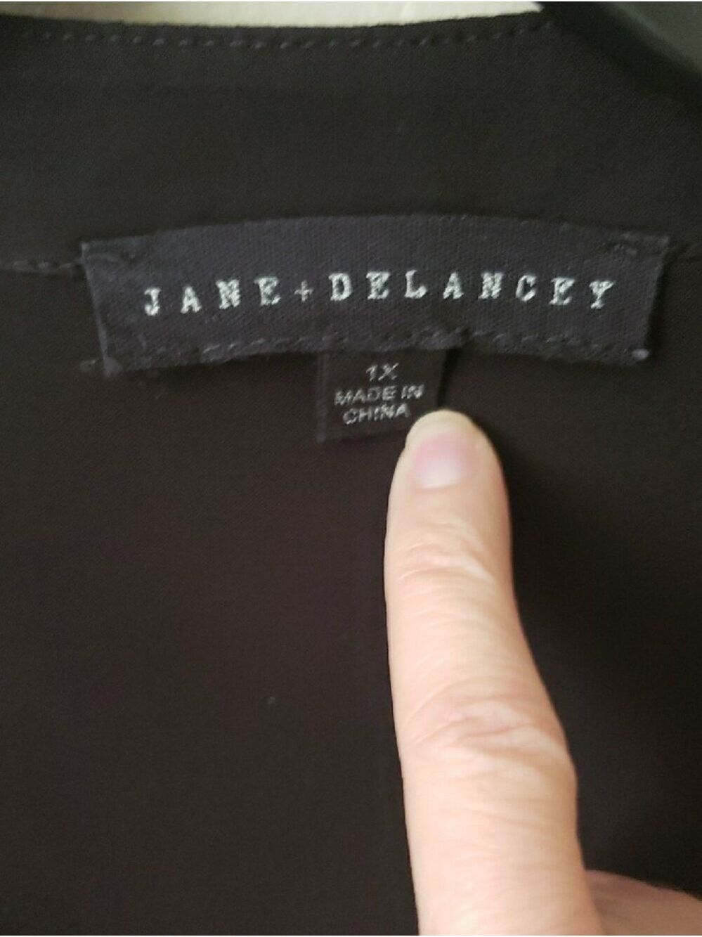 Jane and Delancey Black Long-Sleeve Henley Blouse - Picture 4 of 8